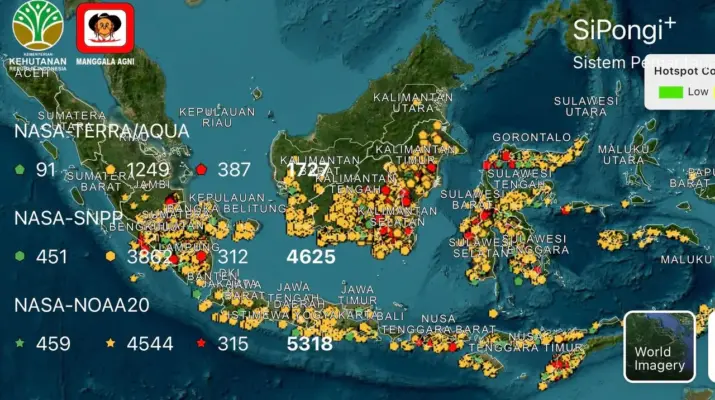 Sebaran Hotspot Karhutla di Kalteng dan Sumsel Masih Tinggi, Petugas Perkuat Pengawasan